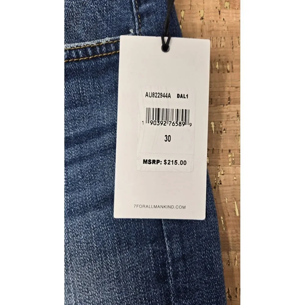 7 For All Mankind‎ Jeans Women's 30 High Waist Ankle Skinny Med Wash Distressed